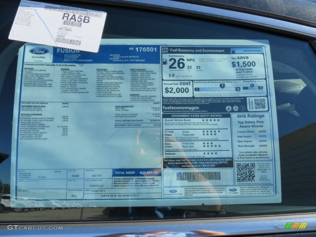 2014 Ford Fusion SE EcoBoost Window Sticker Photo #87471150