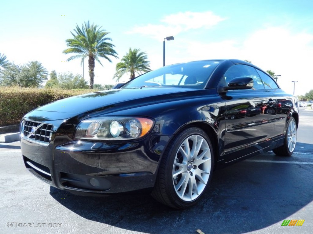 2007 C70 T5 Convertible - Solid Black / Off-Black photo #3