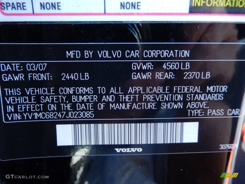 2007 C70 T5 Convertible - Solid Black / Off-Black photo #27