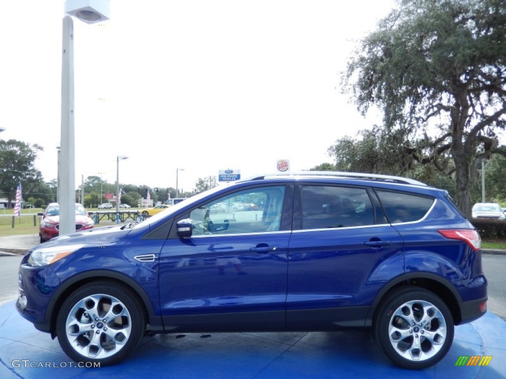 2014 Escape Titanium 2.0L EcoBoost - Deep Impact Blue / Medium Light Stone photo #2