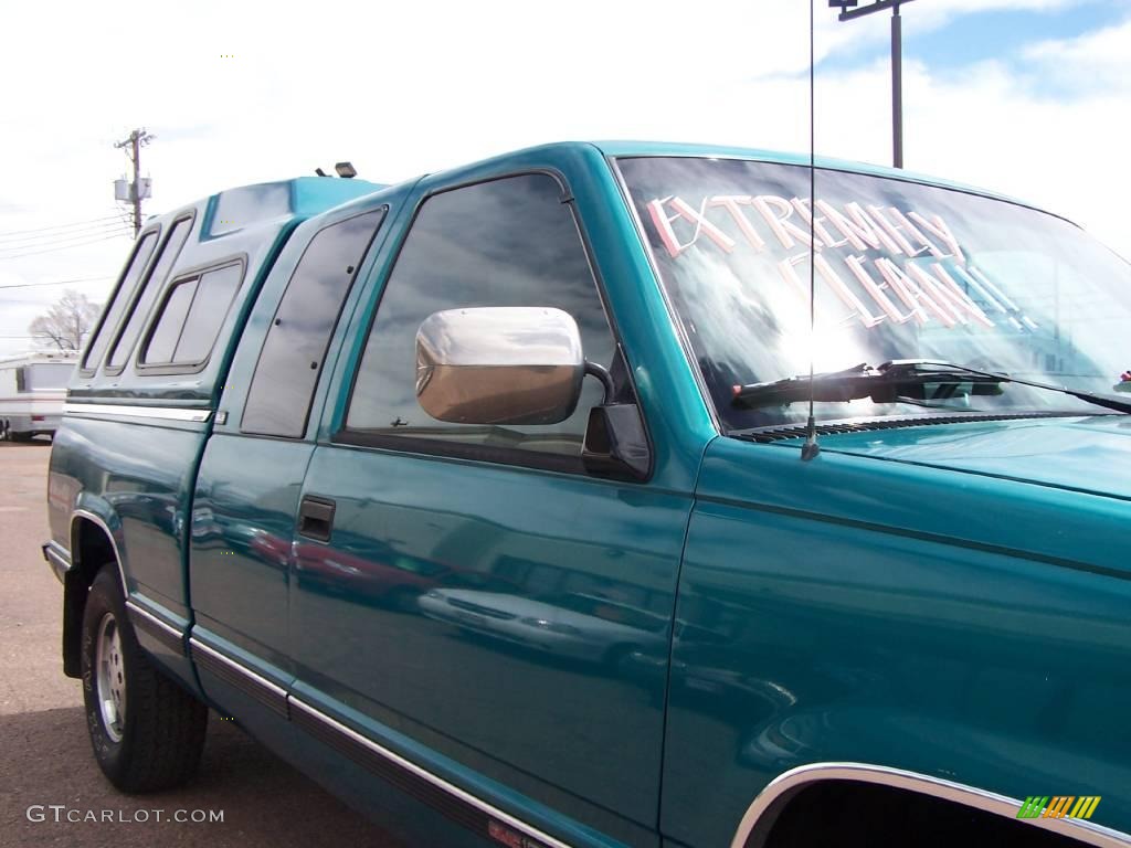 1994 Sierra 1500 SLE Extended Cab 4x4 - Bright Teal Metallic / Gray photo #15