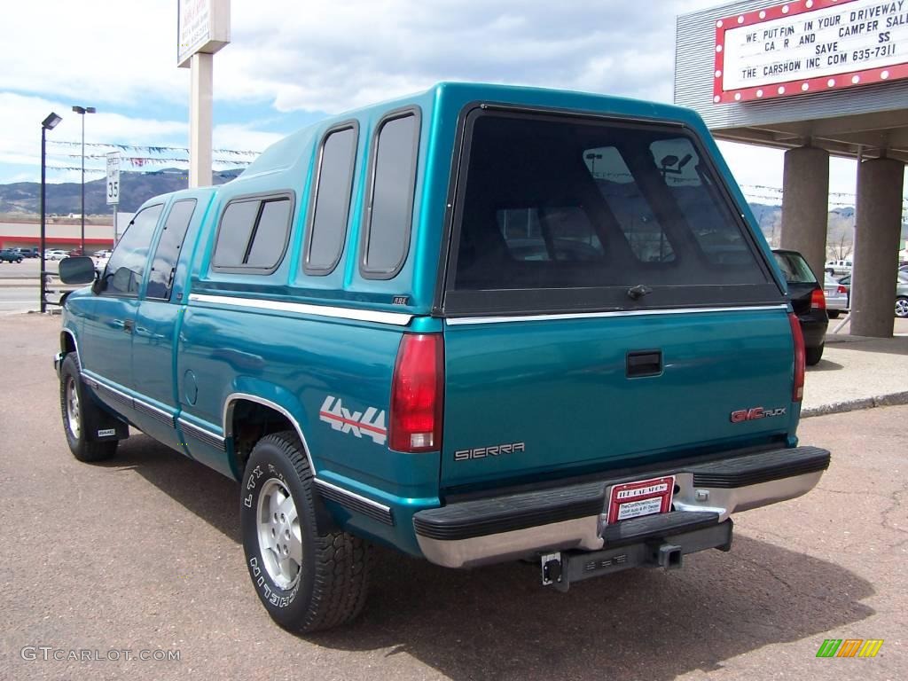 1994 Sierra 1500 SLE Extended Cab 4x4 - Bright Teal Metallic / Gray photo #24