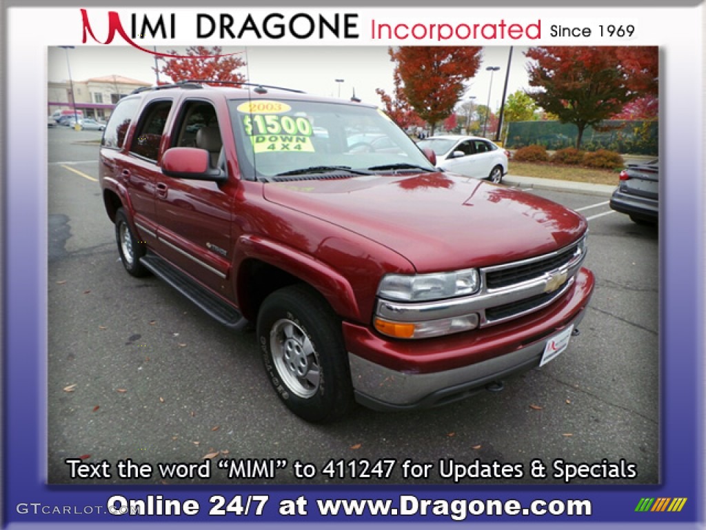 2003 Tahoe LT 4x4 - Redfire Metallic / Tan/Neutral photo #6