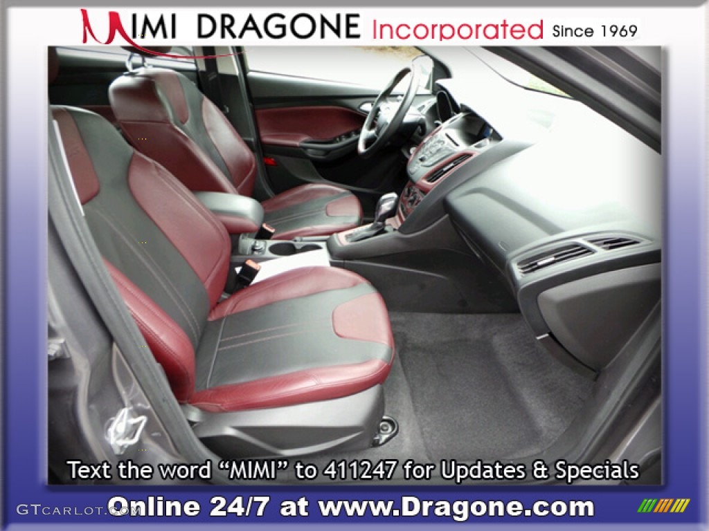 2012 Focus SE Sport Sedan - Sterling Grey Metallic / Tuscany Red Leather photo #14