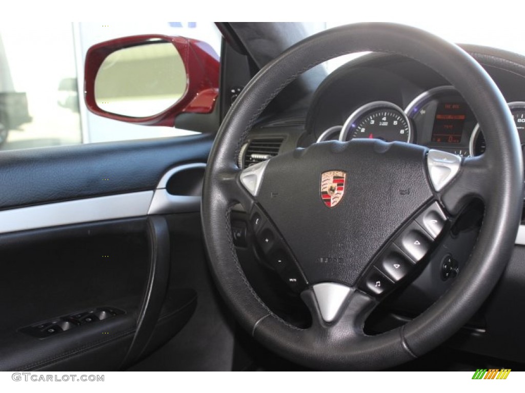2010 Porsche Cayenne GTS Black/Black Alcantara Steering Wheel Photo #87485021