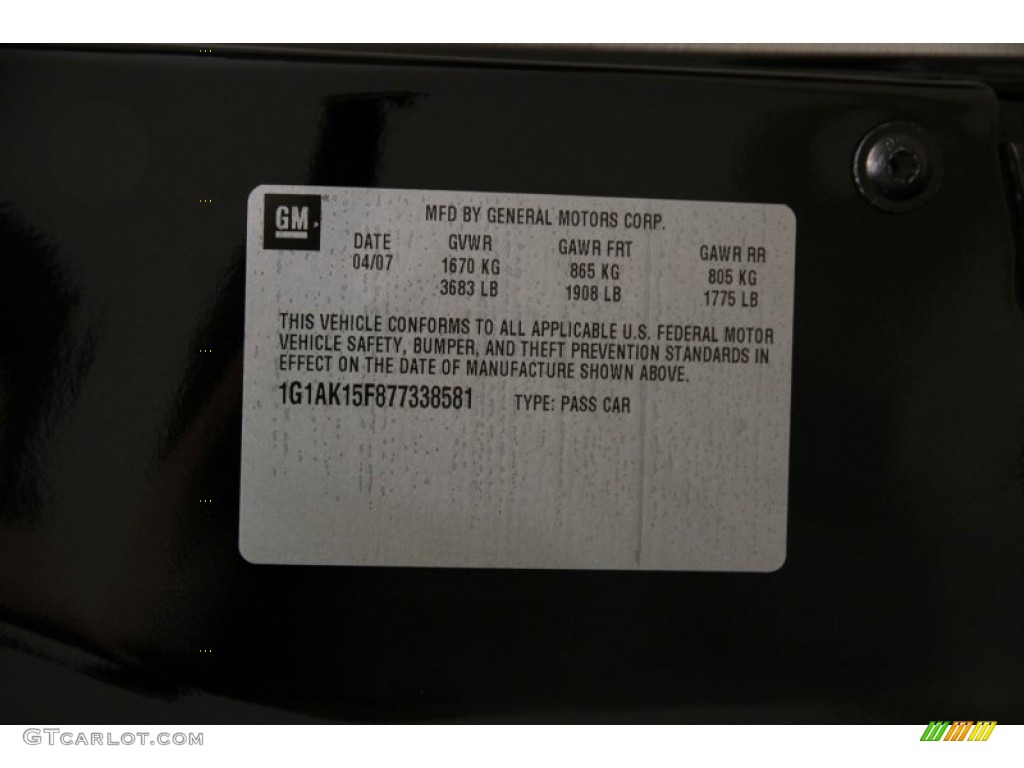 2007 Cobalt LS Coupe - Black / Gray photo #16