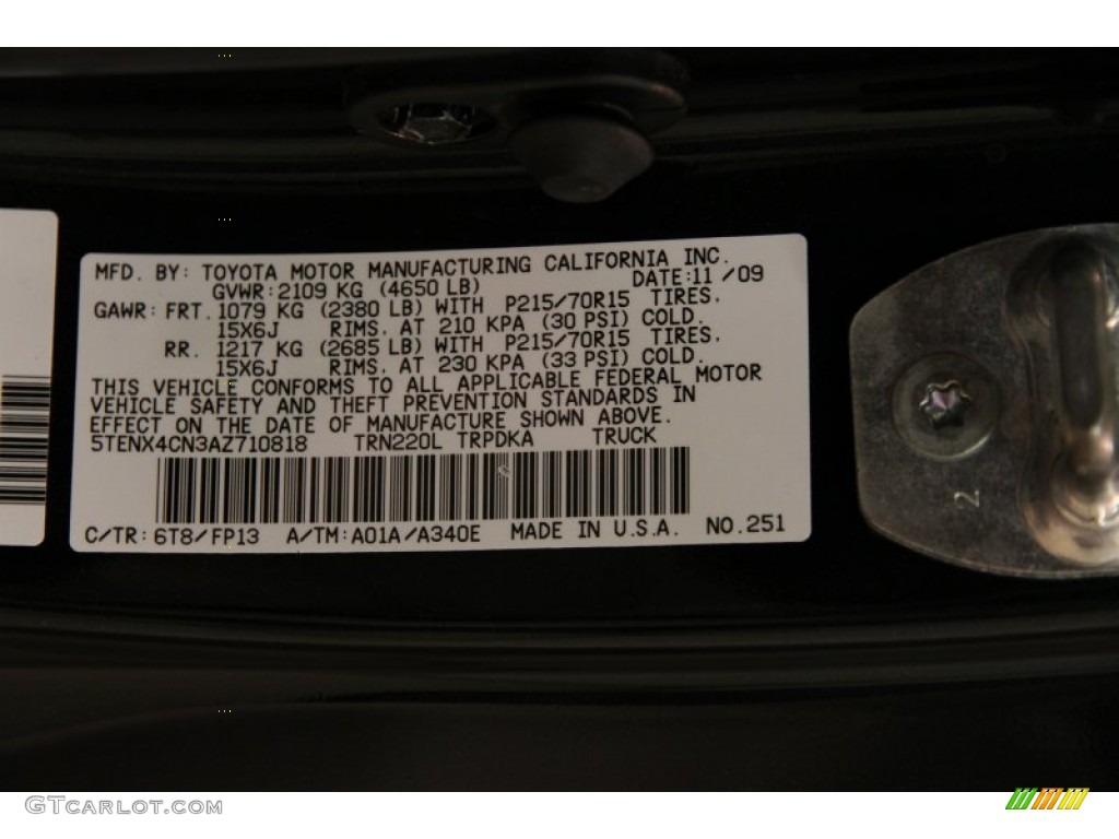 2010 Tacoma Regular Cab - Timberland Mica / Graphite photo #14