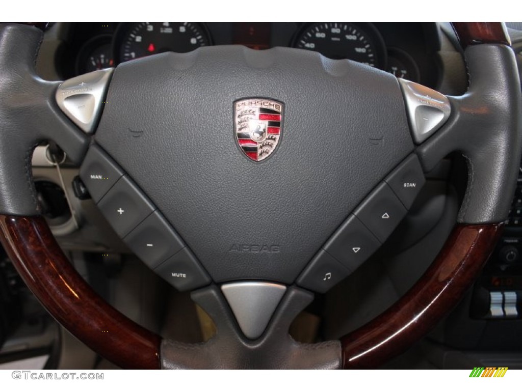 2008 Porsche Cayenne Tiptronic Stone/Steel Grey Steering Wheel Photo #87486401