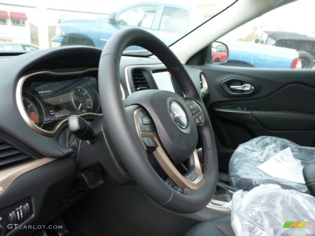 2014 Jeep Cherokee Limited 4x4 Morocco - Black Steering Wheel Photo #87486635