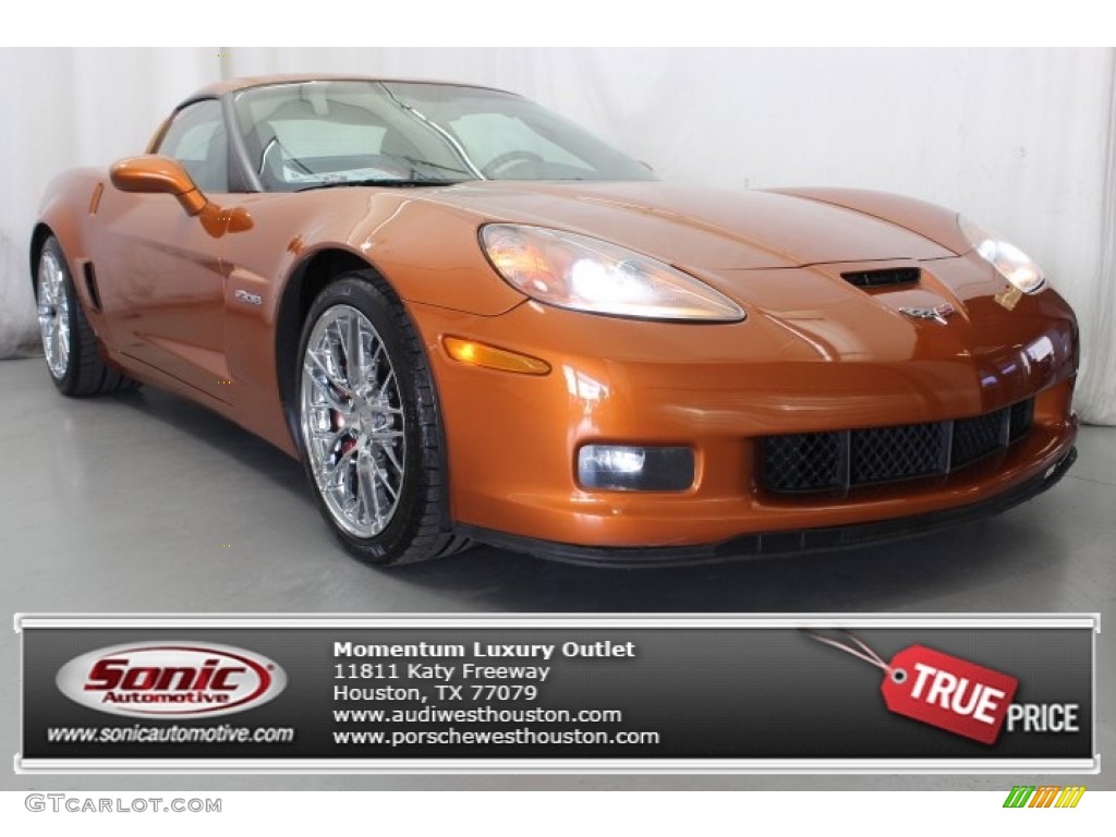 2008 Corvette Z06 - Atomic Orange Metallic / Sienna photo #1