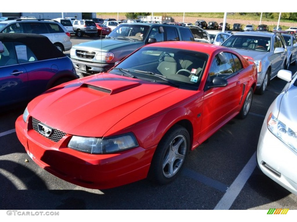 2002 Mustang GT Coupe - Torch Red / Medium Parchment photo #4