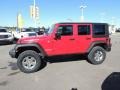 2009 Flame Red Jeep Wrangler Unlimited Rubicon 4x4  photo #5