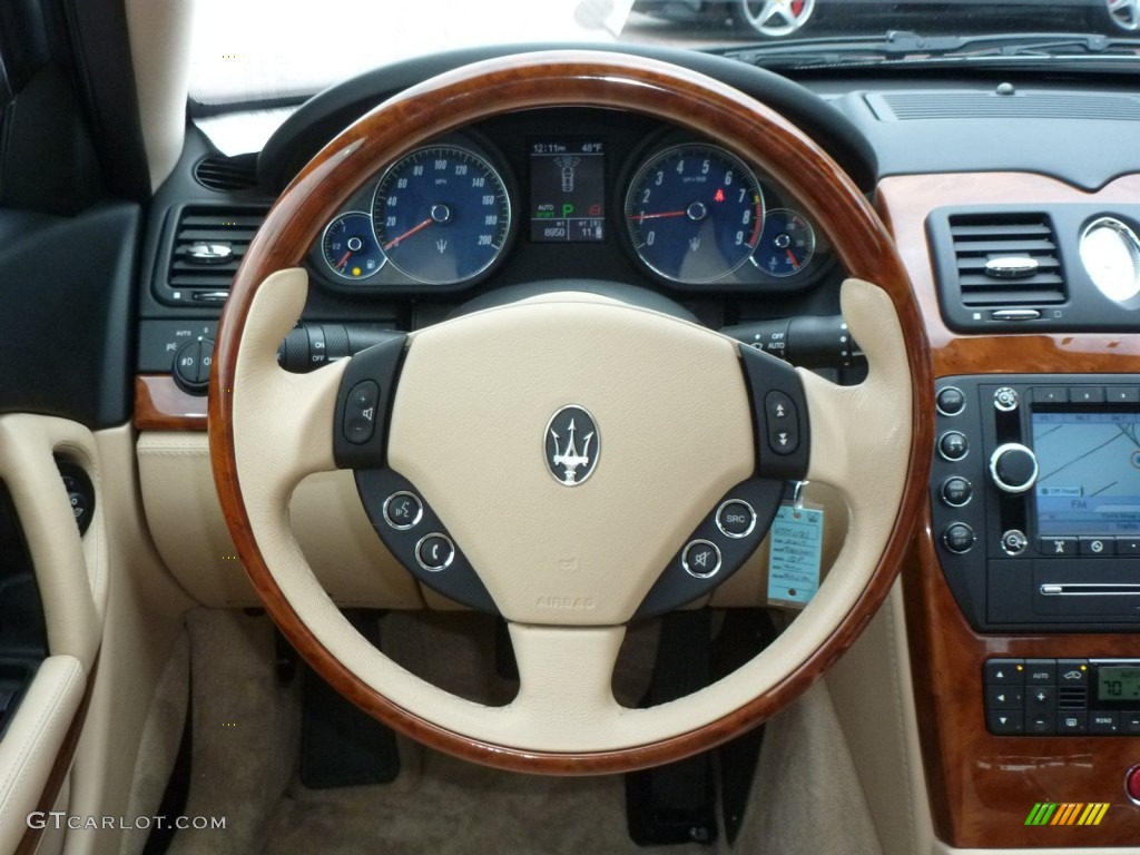 2009 Maserati Quattroporte Standard Quattroporte Model Sabbia Steering Wheel Photo #87492044