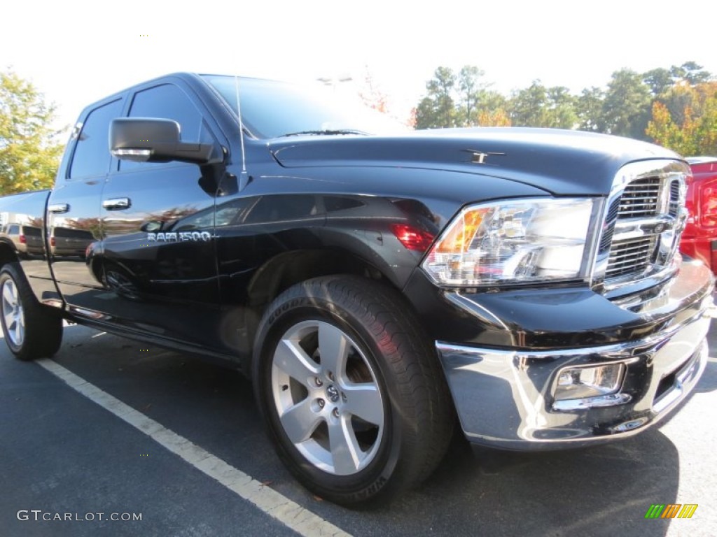 2011 Ram 1500 Big Horn Quad Cab - Brilliant Black Crystal Pearl / Dark Slate Gray/Medium Graystone photo #4