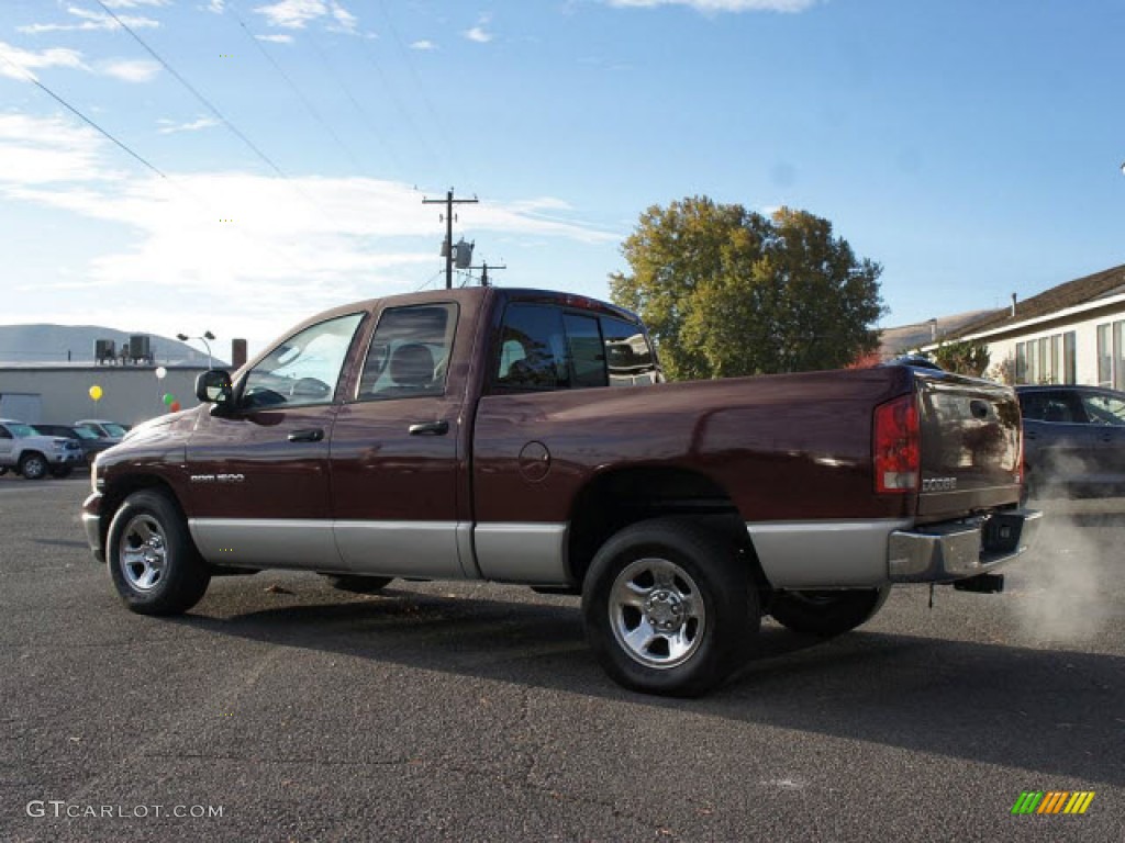 2003 Ram 1500 SLT Quad Cab - Dark Garnet Red Pearl / Taupe photo #3