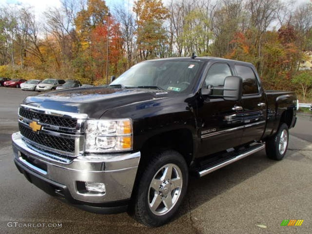 Black 2014 Chevrolet Silverado 2500HD LT Crew Cab 4x4 Exterior Photo #87498349