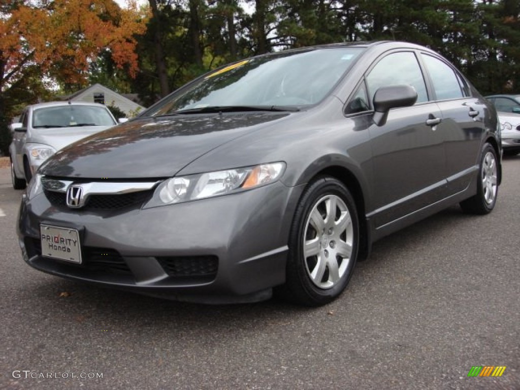 2010 Civic LX Sedan - Polished Metal Metallic / Gray photo #1