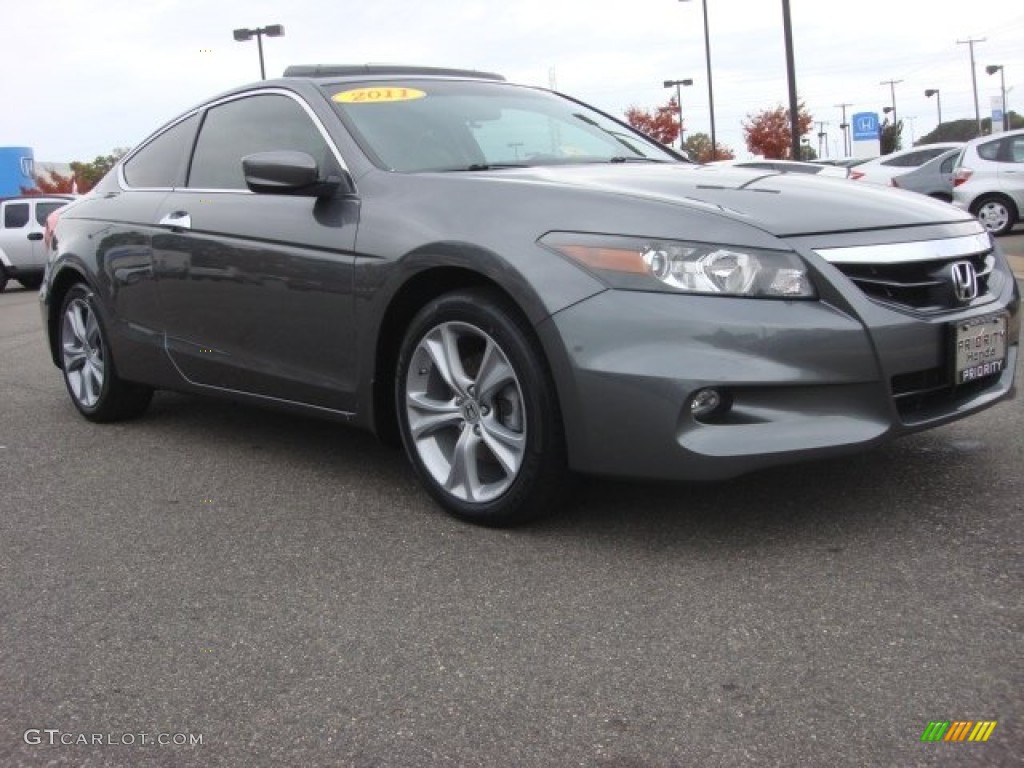 2011 Accord EX-L V6 Coupe - Polished Metal Metallic / Ivory photo #8