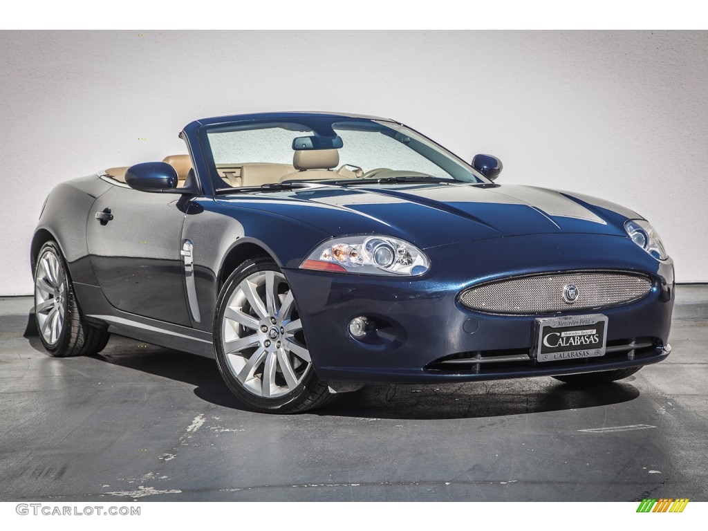 2008 XK XK8 Convertible - Indigo Metallic / Caramel photo #12