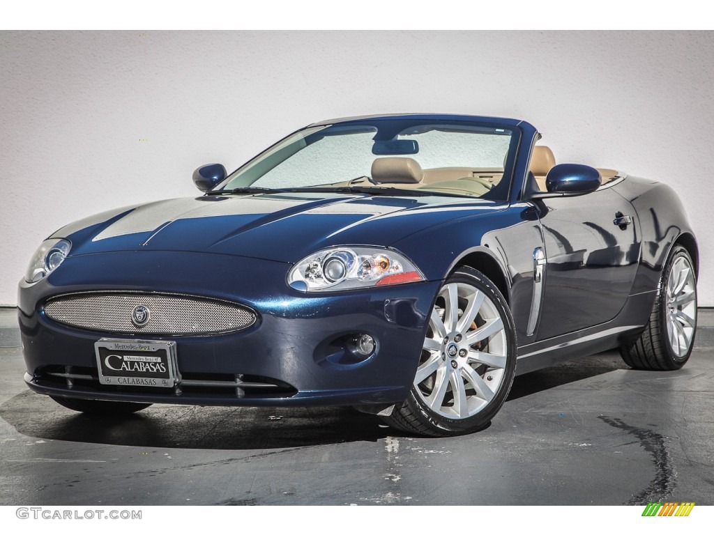 2008 XK XK8 Convertible - Indigo Metallic / Caramel photo #13