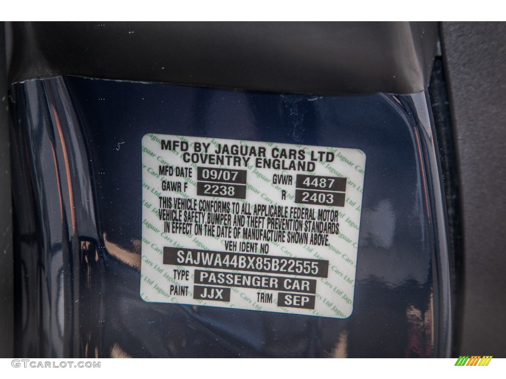 2008 XK Color Code JJX for Indigo Metallic Photo #87507473