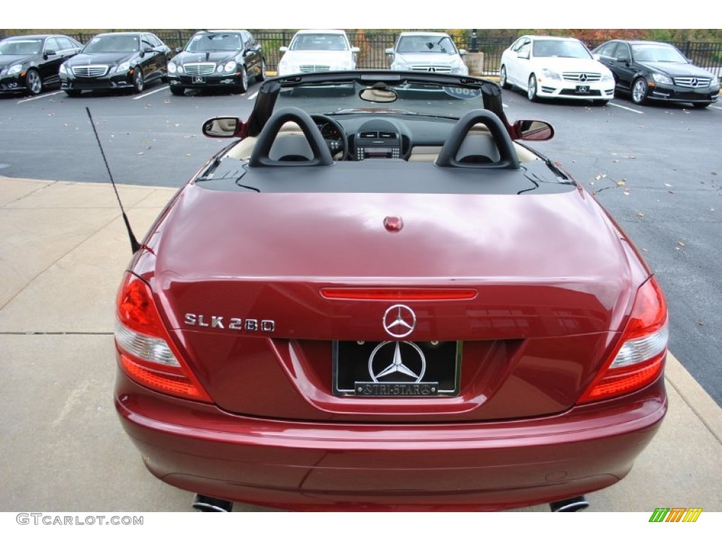 2007 SLK 280 Roadster - Storm Red Metallic / Beige photo #14