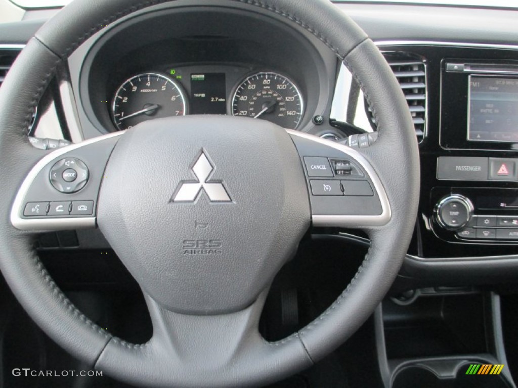 2014 Mitsubishi Outlander SE S-AWC Black Steering Wheel Photo #87512185