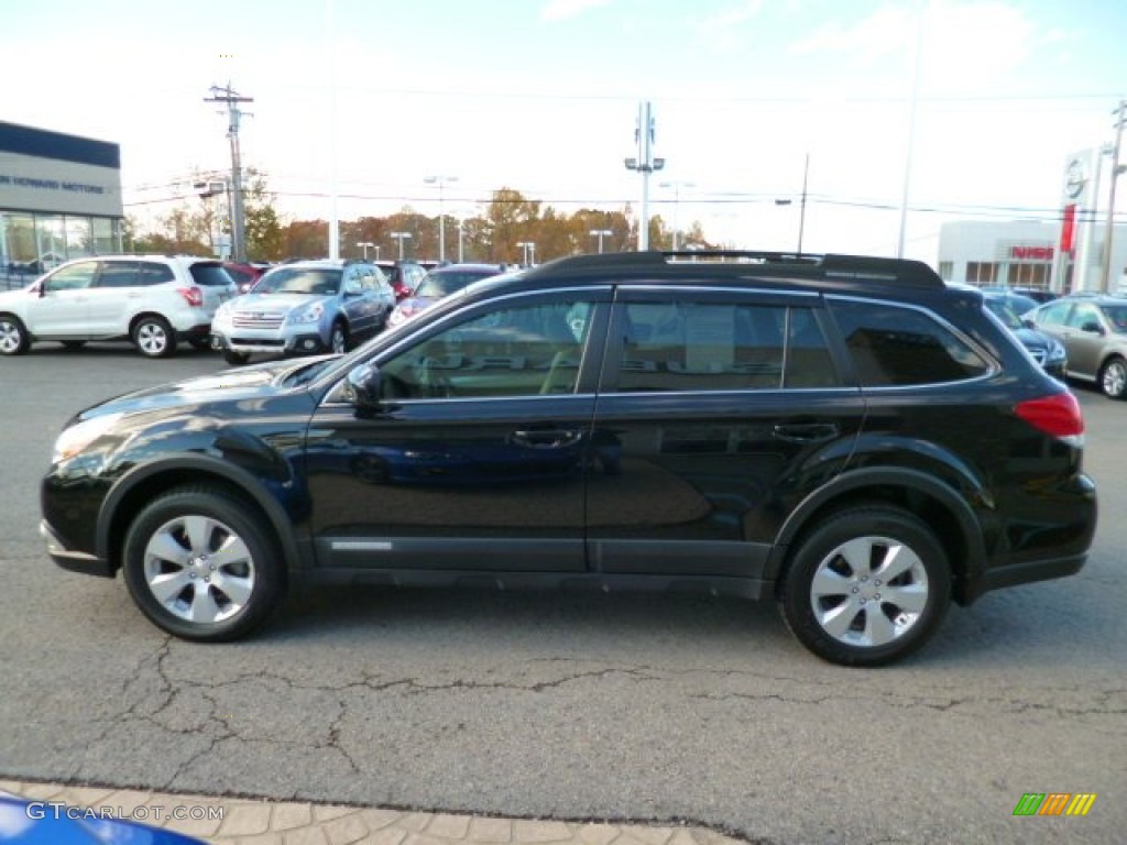 2011 Outback 2.5i Premium Wagon - Crystal Black Silica / Warm Ivory photo #8