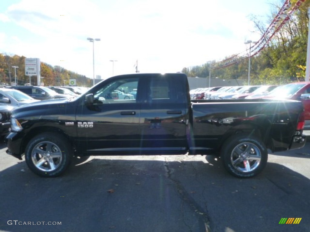 2014 1500 Express Quad Cab 4x4 - Black / Black/Diesel Gray photo #2