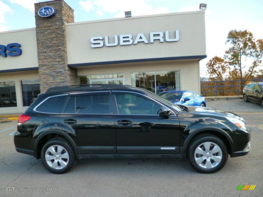 2011 Outback 2.5i Premium Wagon - Crystal Black Silica / Warm Ivory photo #12