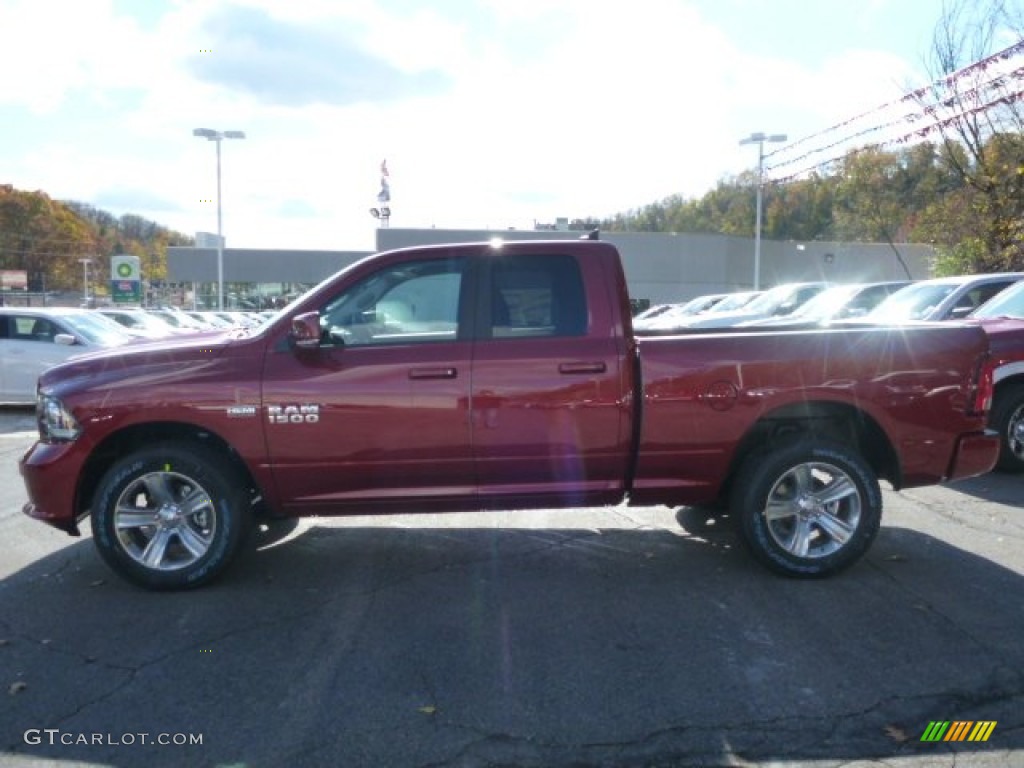 2014 1500 Sport Quad Cab 4x4 - Deep Cherry Red Crystal Pearl / Black photo #2