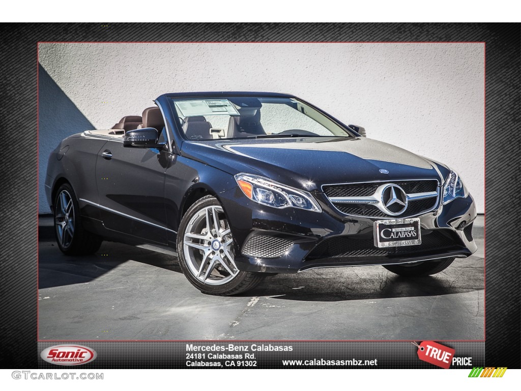 2014 E 350 Cabriolet - Obsidian Black Metallic / Silk Beige/Espresso Brown photo #1