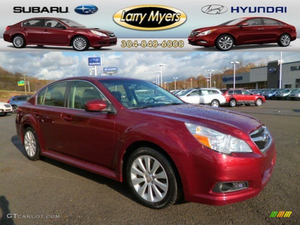 2011 Legacy 3.6R Limited - Ruby Red Pearl / Off-Black photo #1