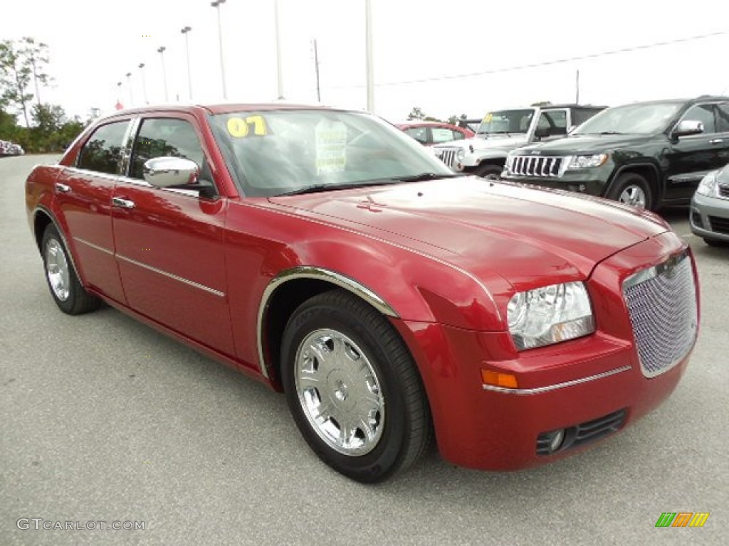 2007 300 Touring - Inferno Red Crystal Pearlcoat / Dark Slate Gray/Light Graystone photo #10