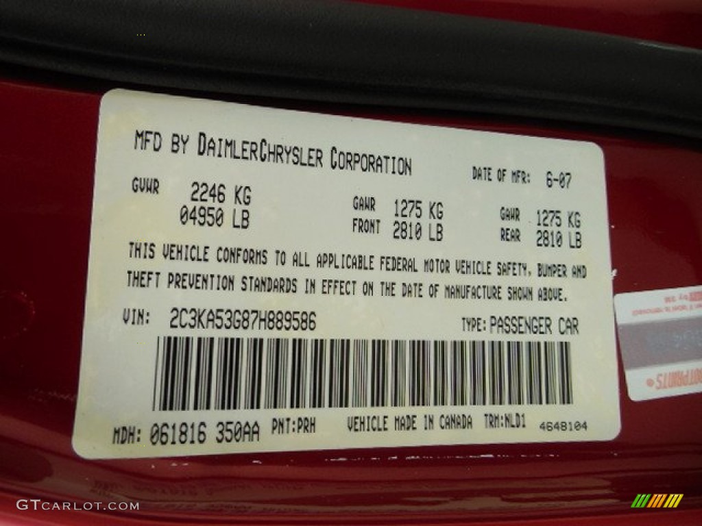 2007 300 Touring - Inferno Red Crystal Pearlcoat / Dark Slate Gray/Light Graystone photo #22