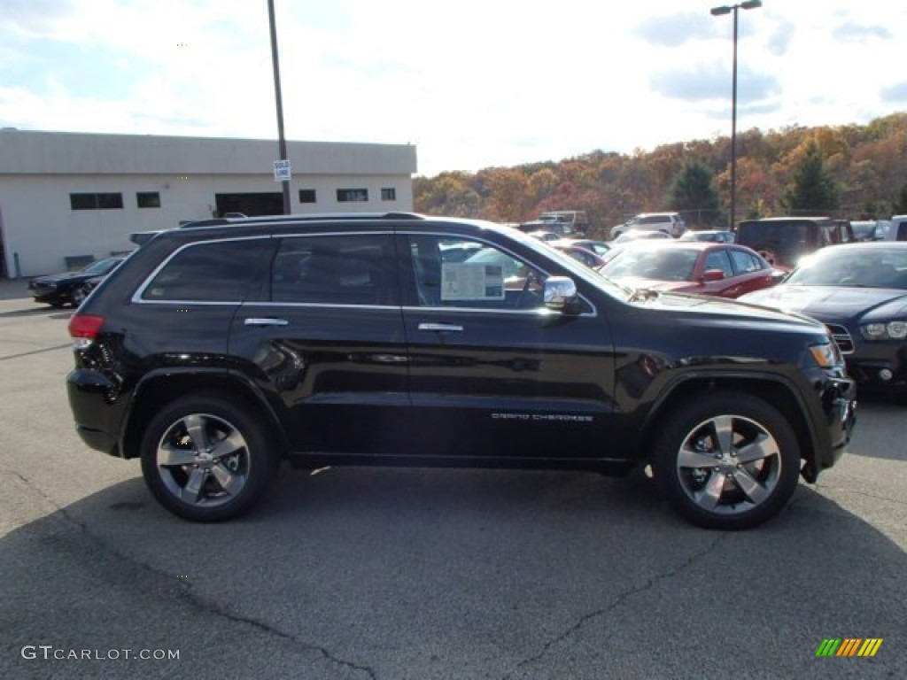 2014 Grand Cherokee Overland 4x4 - Brilliant Black Crystal Pearl / Overland Morocco Black photo #5