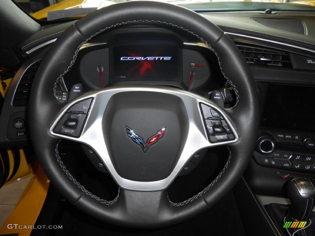 2014 Chevrolet Corvette Stingray Coupe Jet Black Steering Wheel Photo #87519759