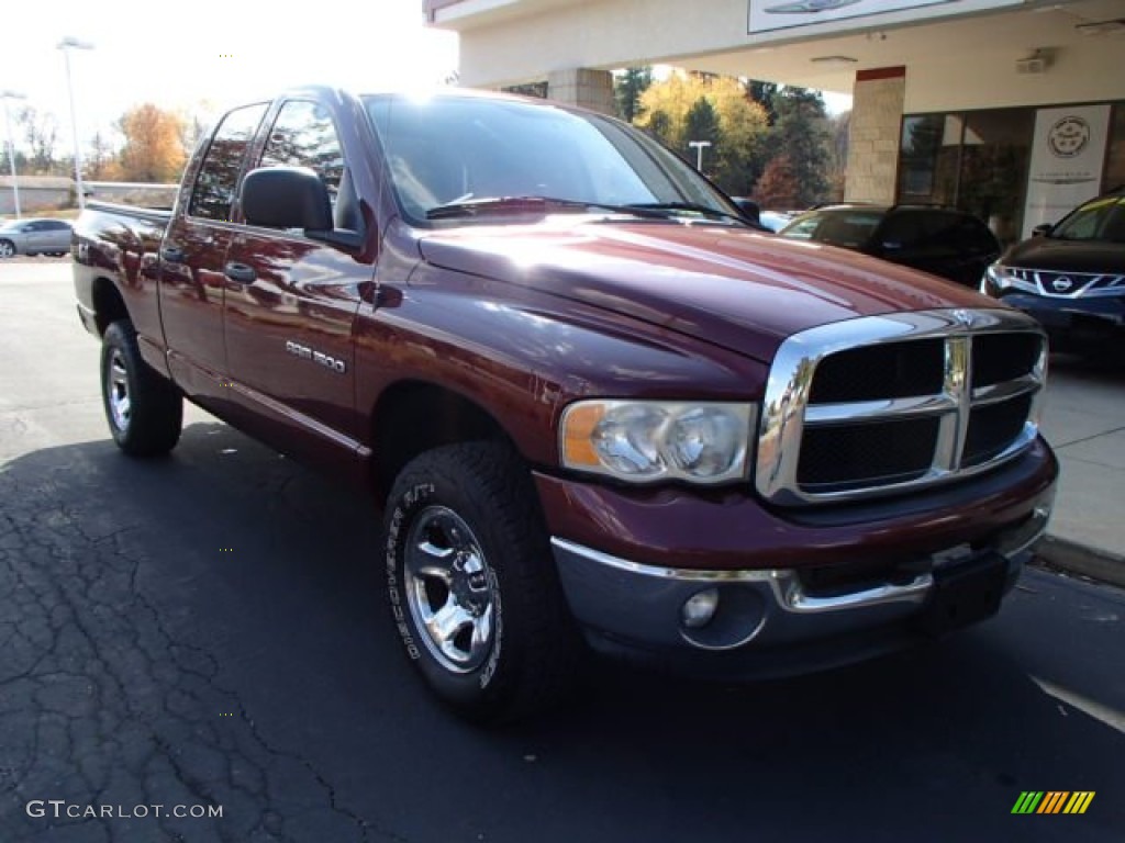 2003 Ram 1500 SLT Quad Cab 4x4 - Dark Garnet Red Pearl / Dark Slate Gray photo #2