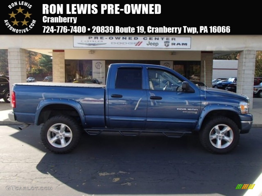 2006 Ram 1500 SLT Quad Cab 4x4 - Atlantic Blue Pearl / Medium Slate Gray photo #1