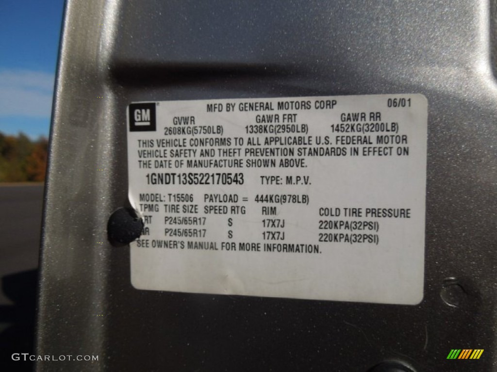 2002 TrailBlazer LS 4x4 - Light Pewter Metallic / Medium Oak photo #9