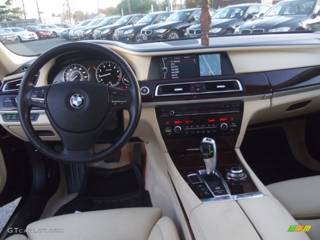2010 BMW 7 Series 750Li xDrive Sedan Oyster Nappa Leather Dashboard Photo #87535535