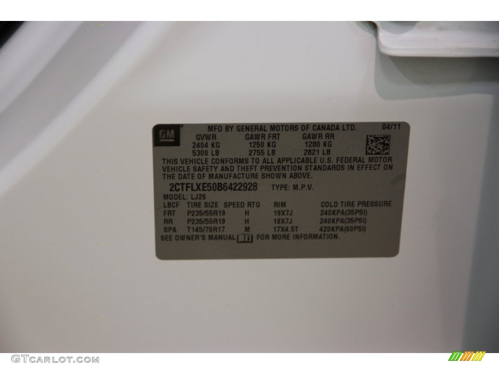 2011 Terrain SLT AWD - Olympic White / Jet Black photo #25