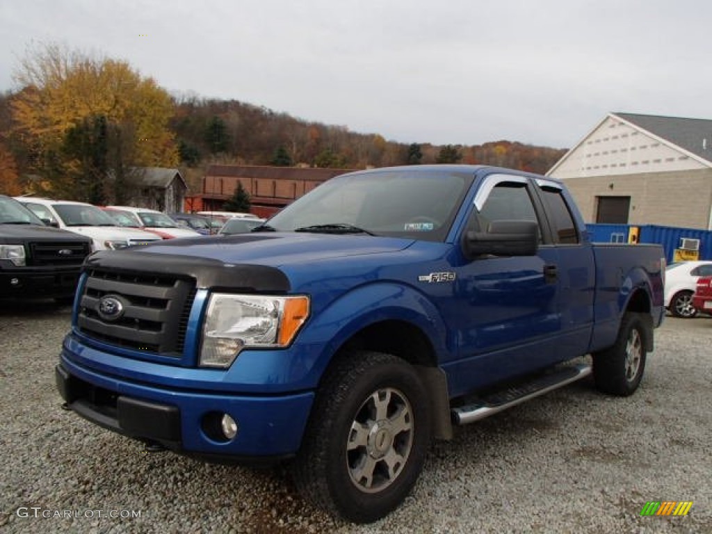 2009 F150 STX SuperCab 4x4 - Blue Flame Metallic / Stone/Medium Stone photo #1