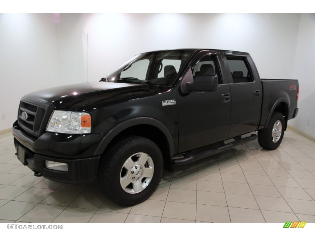 2004 F150 XLT SuperCrew 4x4 - Black / Black/Medium Flint photo #3