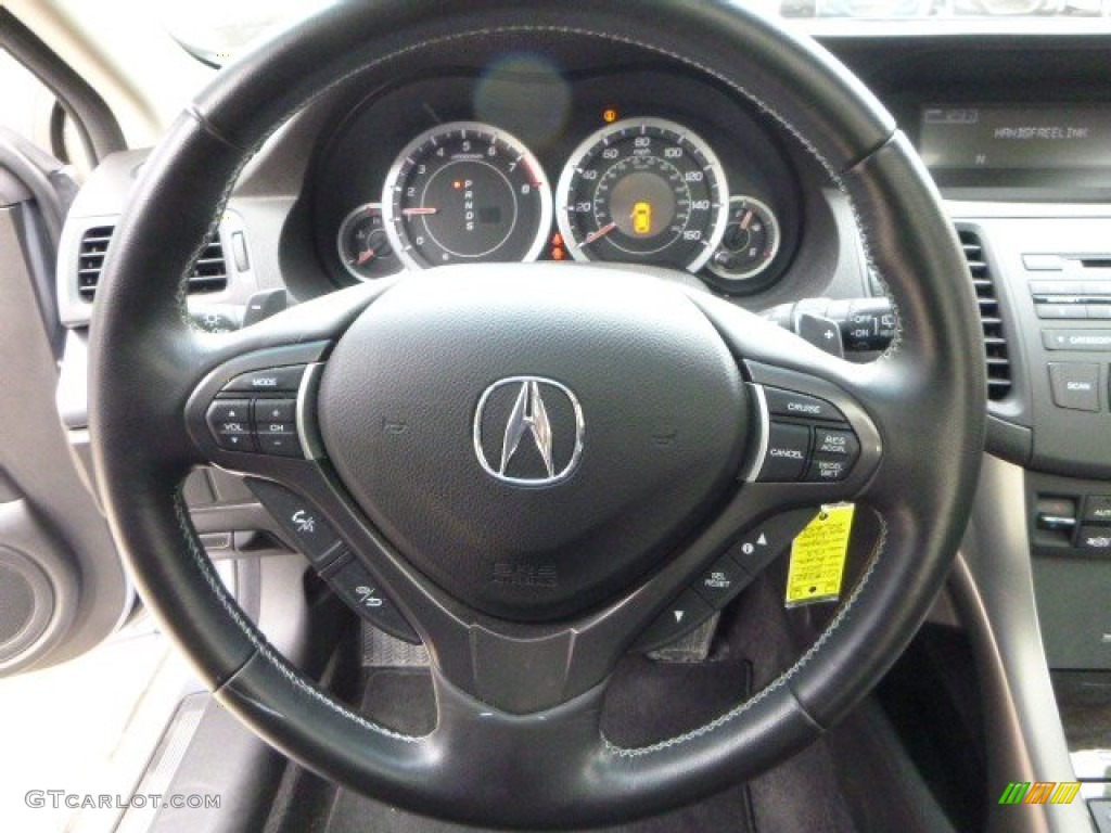 2011 Acura TSX Sport Wagon Ebony Steering Wheel Photo #87542951