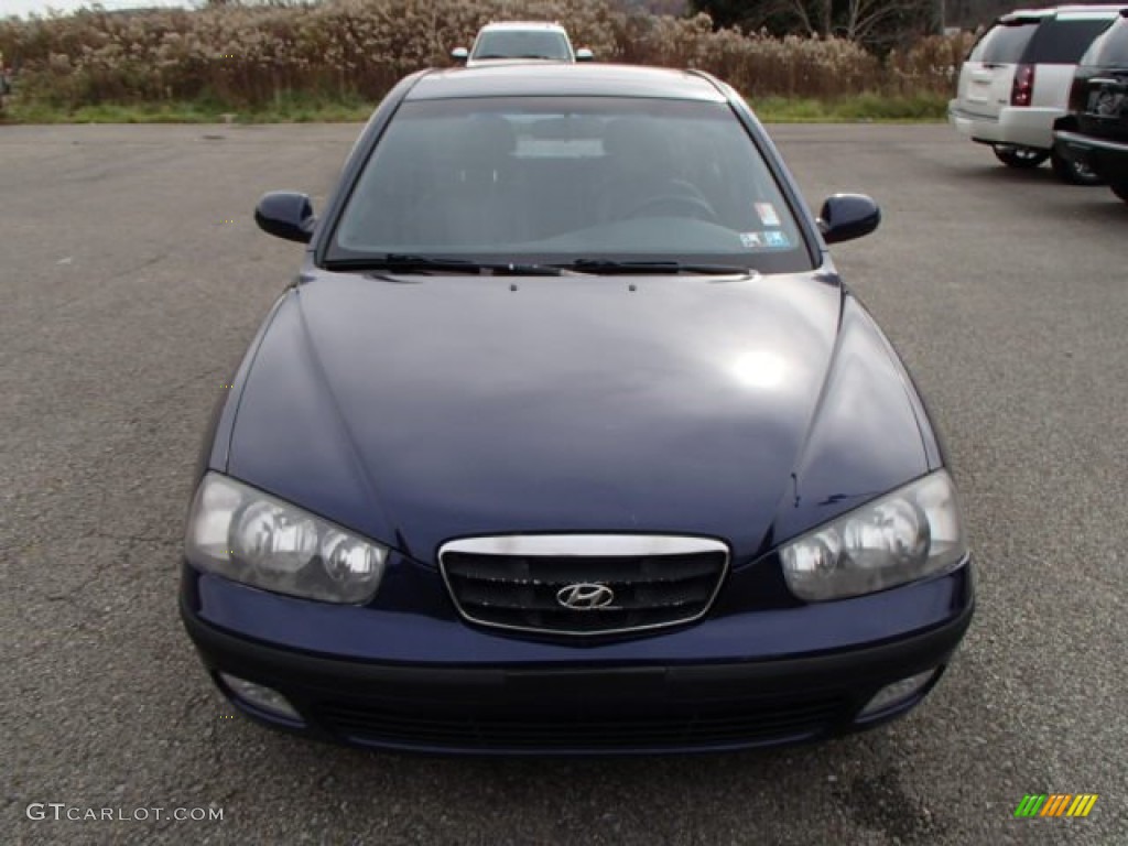 2002 Elantra GT Hatchback - Carbon Blue / Dark Gray photo #2