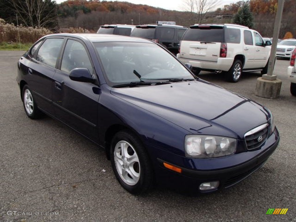 2002 Elantra GT Hatchback - Carbon Blue / Dark Gray photo #3