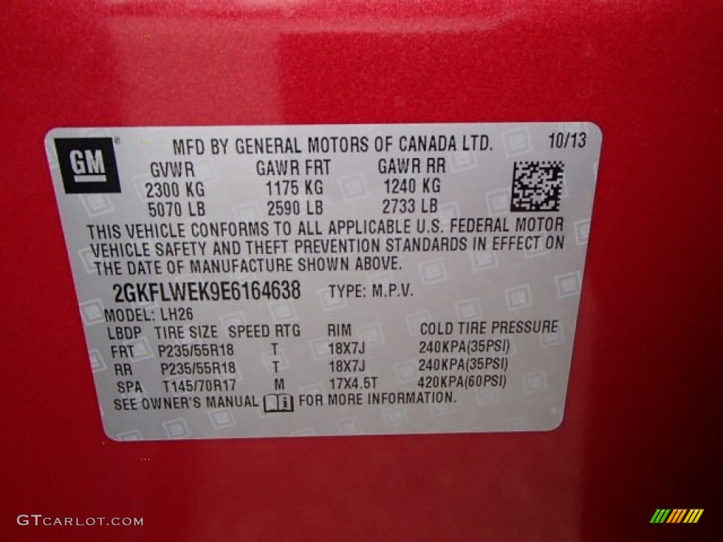 2014 Terrain SLE AWD - Crystal Red Tintcoat / Jet Black photo #20