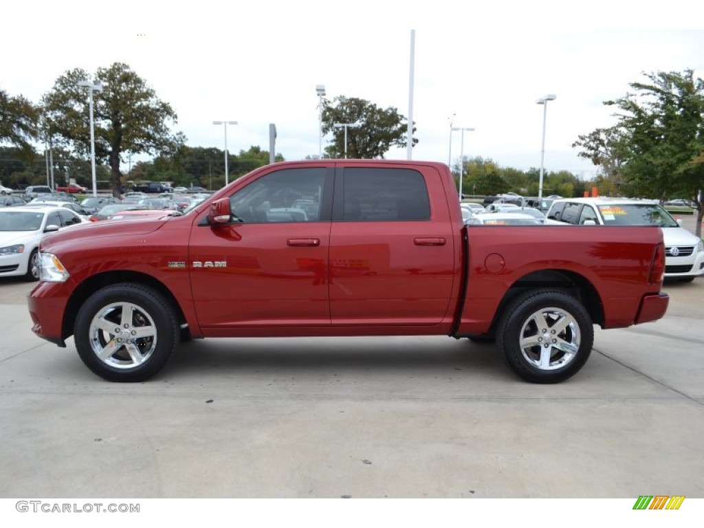 2010 Ram 1500 Sport Crew Cab - Inferno Red Crystal Pearl / Dark Slate Gray photo #2