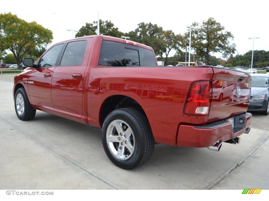 2010 Ram 1500 Sport Crew Cab - Inferno Red Crystal Pearl / Dark Slate Gray photo #3